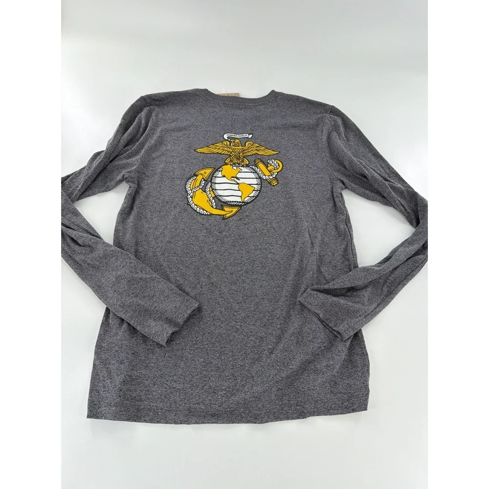 Nike Marines T-Shirt Mens‎ Size Medium M Grey Dri Fit Legend Long Sleeve New